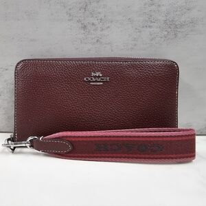 Coach Whine Zip Around Wallet With Strap